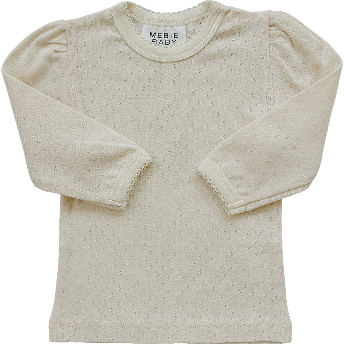 Cream Pointelle Long Sleeve Tee