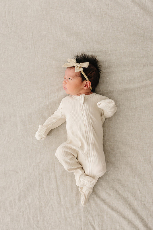 Vanilla Organic Cotton Ribbed Zipper
