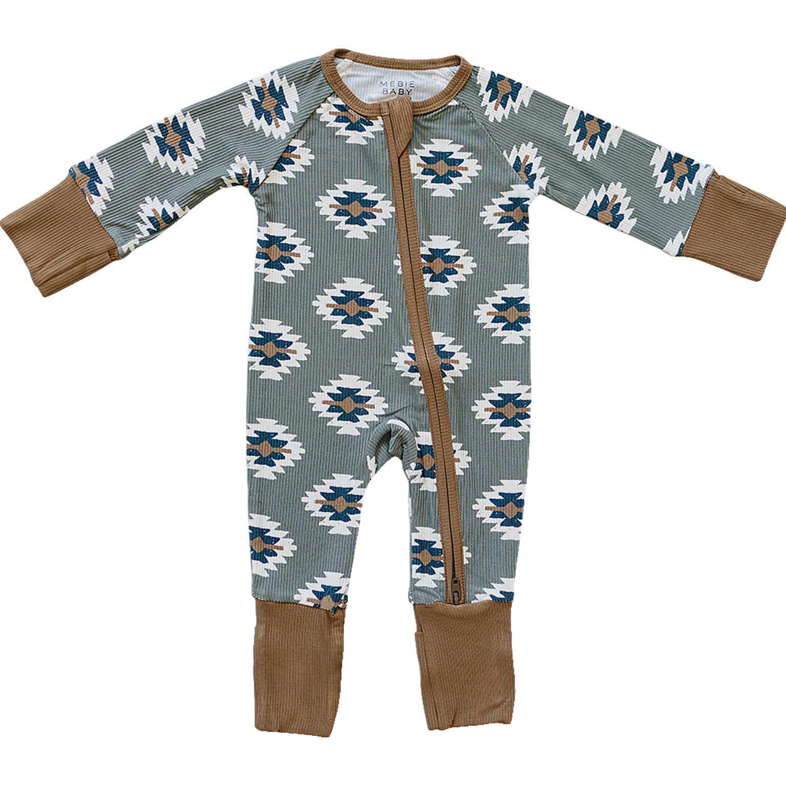 Southwest Aztec Ribbed Bamboo Zipper Pajama