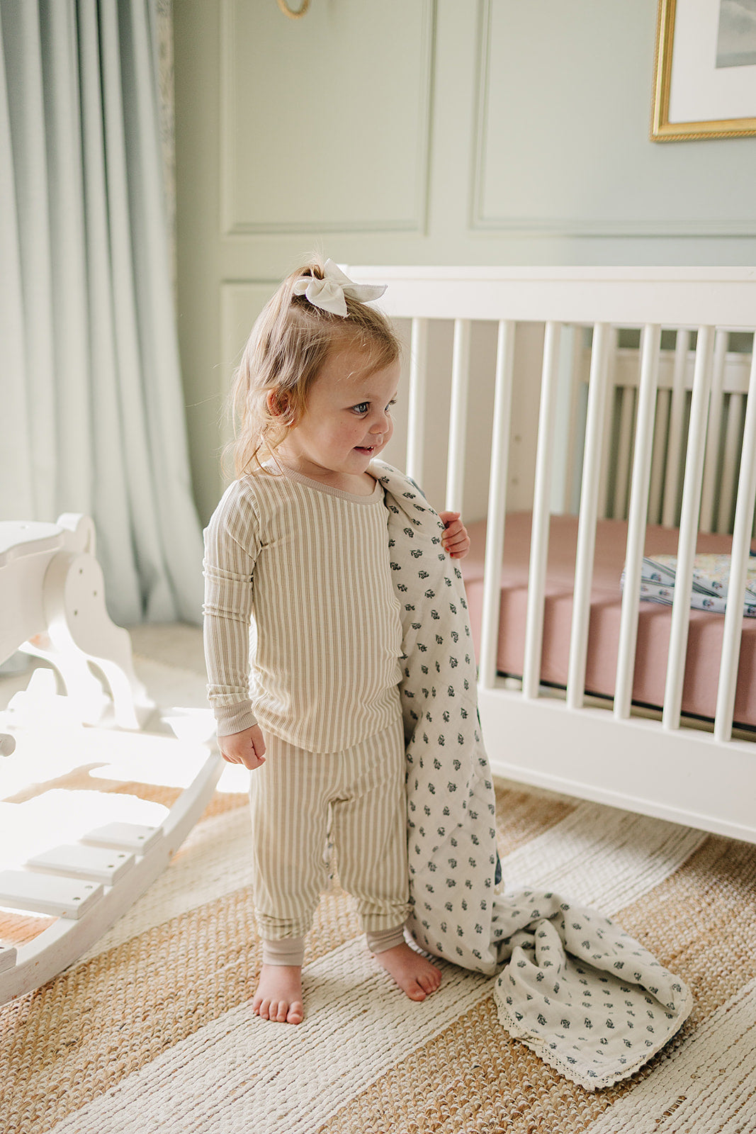 Taupe Stripe Ribbed Bamboo Cozy Set