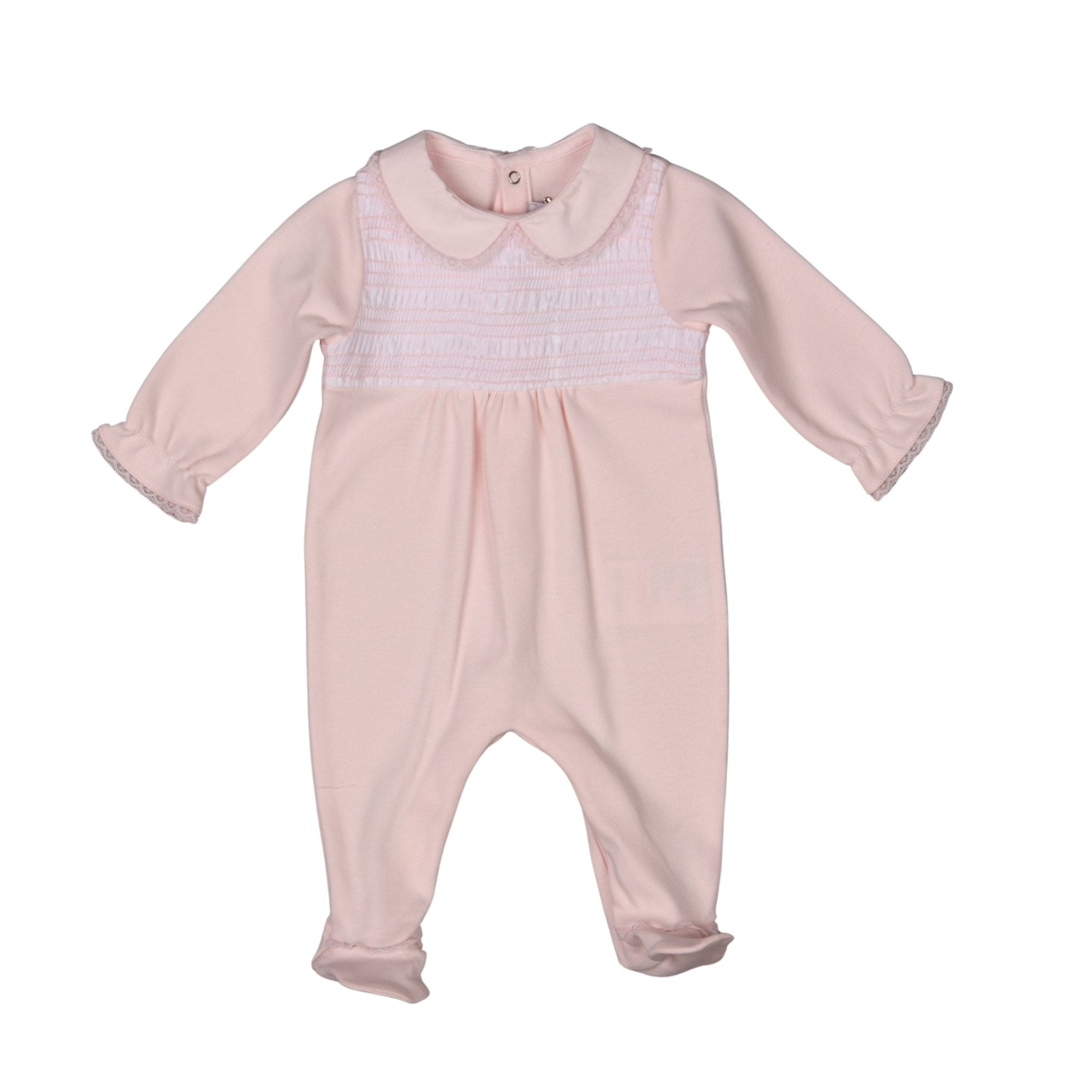 Alice Embroidered Pink Organic Cotton Footie - Blissfully Lavender BoutiqueBebe Sweeny