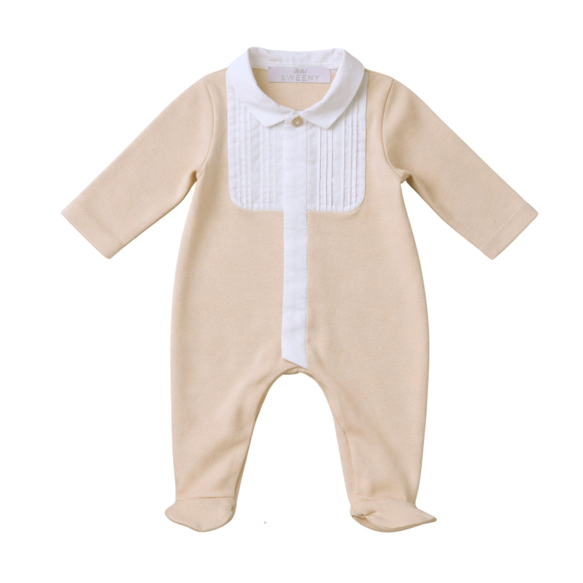 ARTHUR | Boys Beige & White Organic Cotton All-in-One