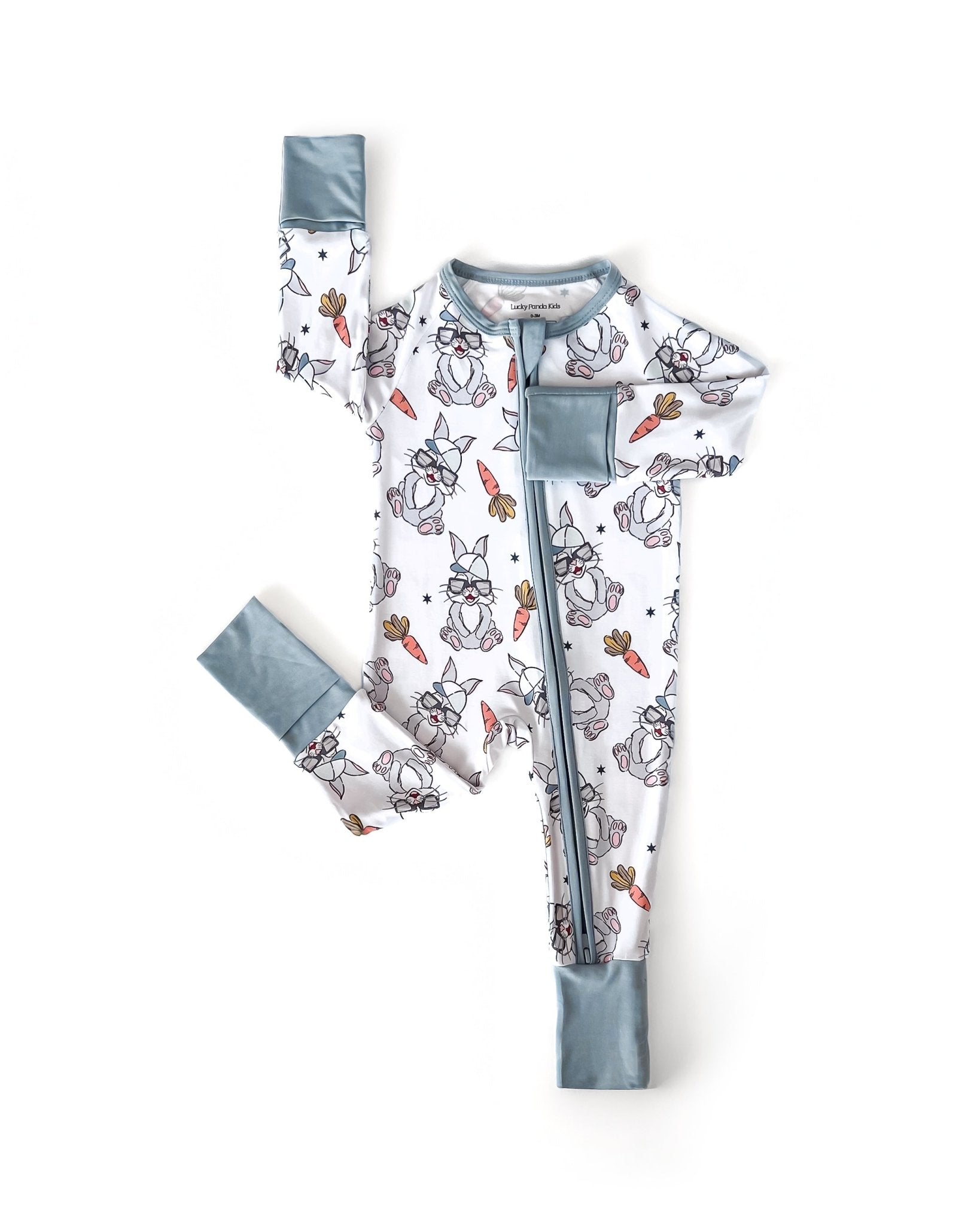 Baby Bamboo Zip Romper | Rad Bunny - Blissfully Lavender BoutiqueLUCKY PANDA KIDS