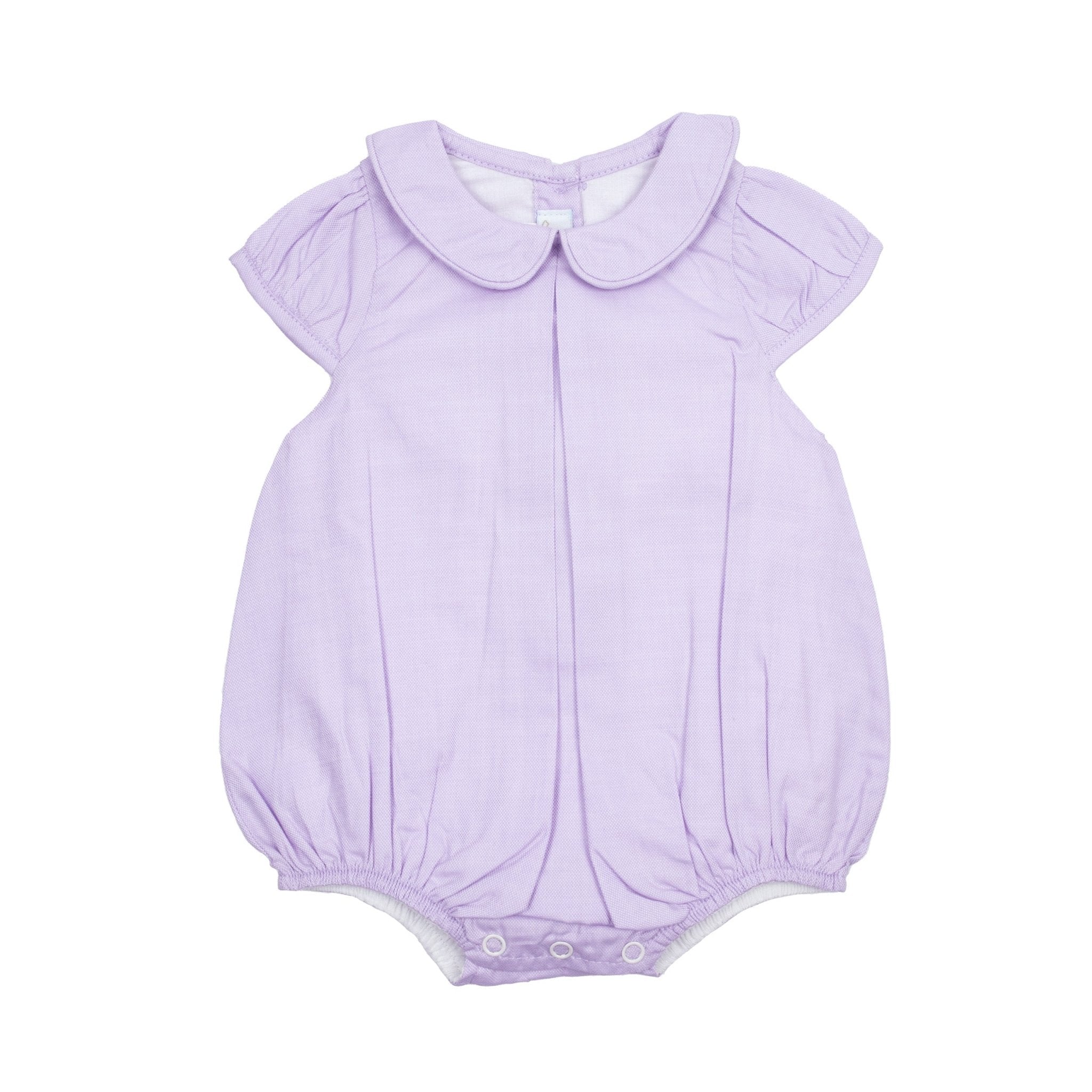 Baby Girl Elena Pima Pique Bubble Romper - Blissfully Lavender BoutiqueCuclie