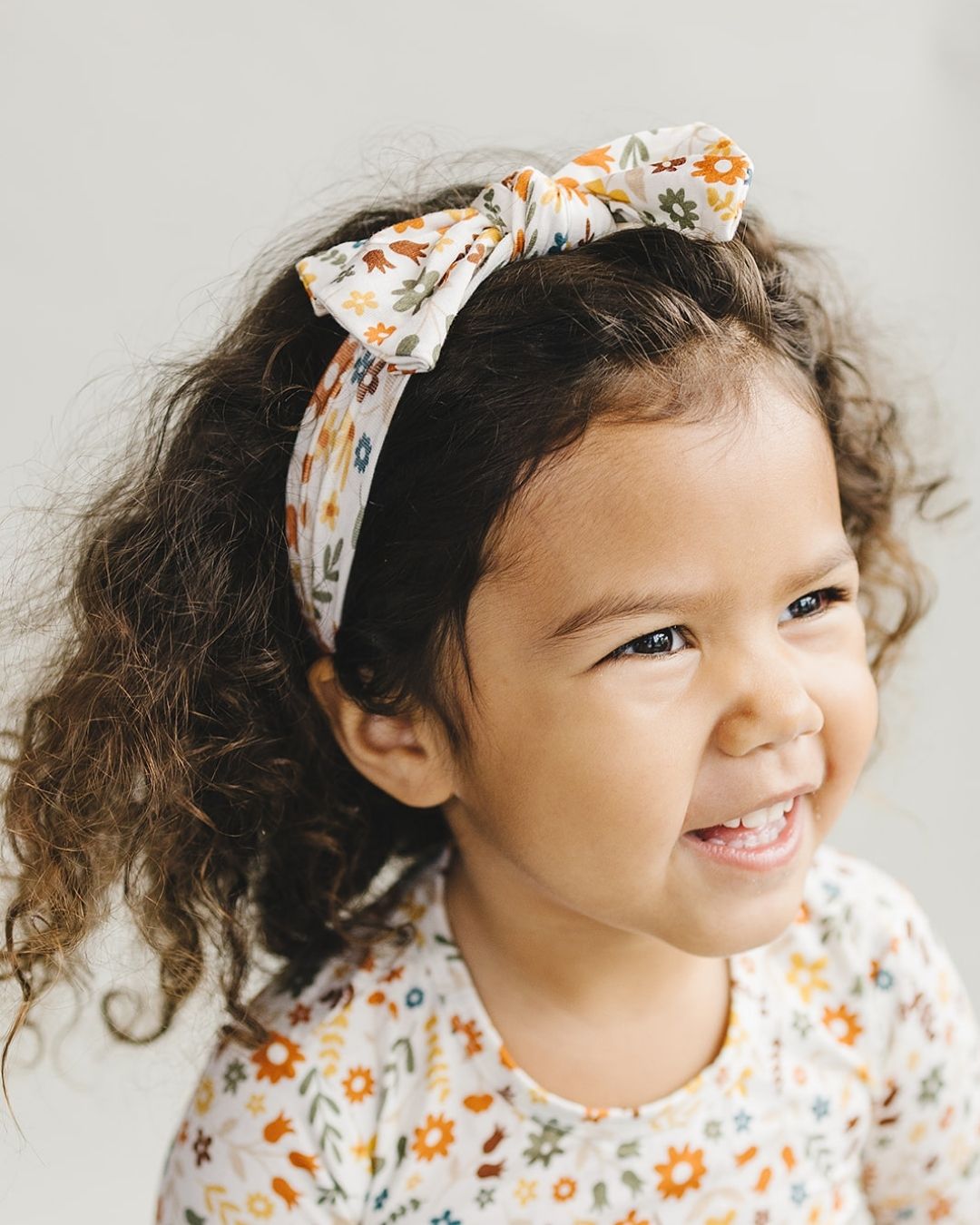 Baby Girl Fall Flowers Bamboo Headband - Blissfully Lavender BoutiqueLUCKY PANDA KIDS