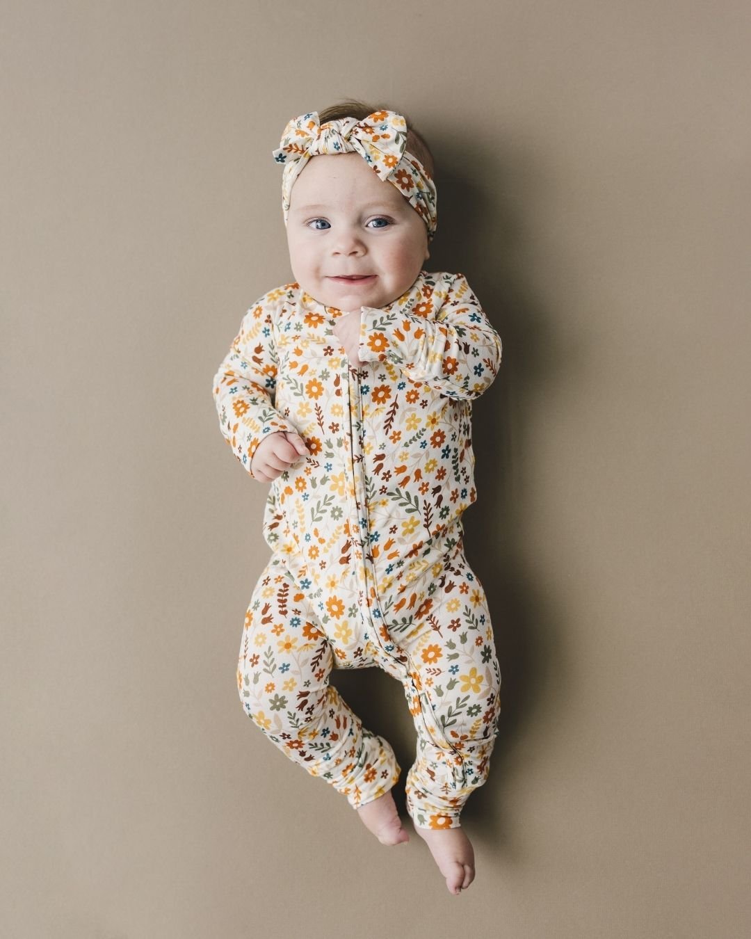 Baby Girl Fall Flowers Bamboo Headband - Blissfully Lavender BoutiqueLUCKY PANDA KIDS