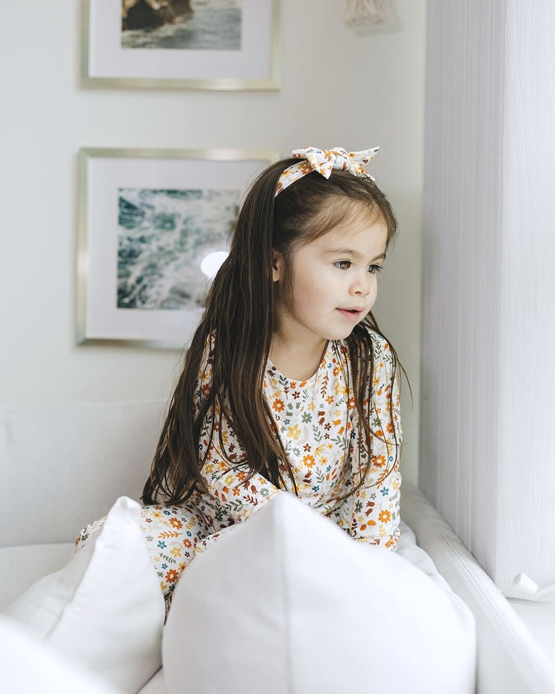 Baby Girl Fall Flowers Bamboo Headband - Blissfully Lavender BoutiqueLUCKY PANDA KIDS