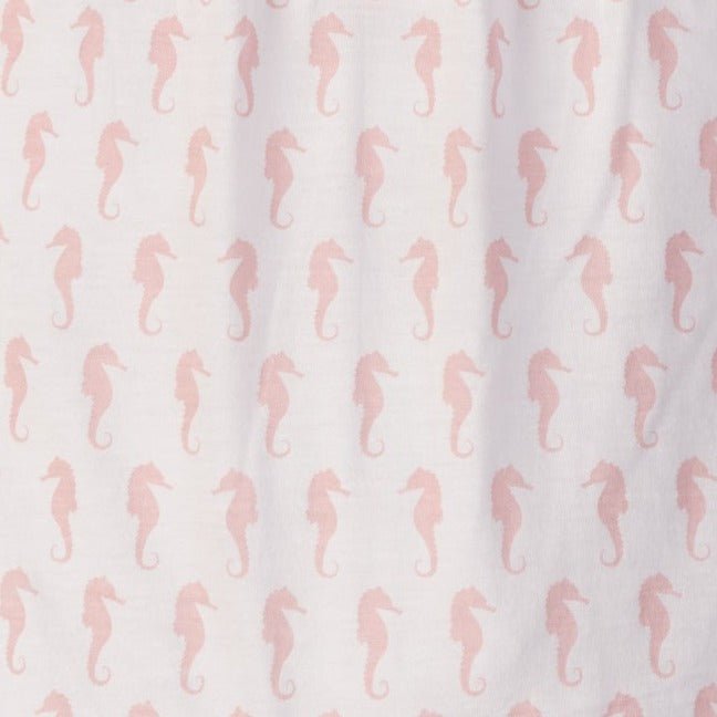 Baby Girl Seahorse Pima Cotton Angel Sleeve Romper - Blissfully Lavender BoutiqueFeather Baby