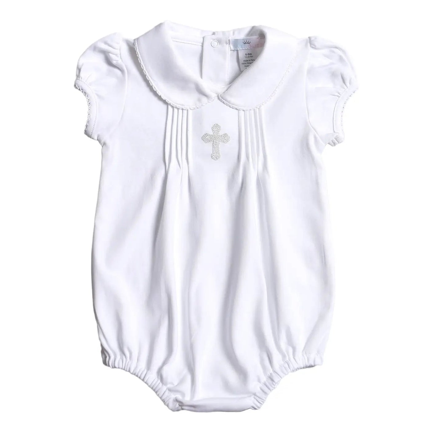 Baby Girls Holy Cross Pima Cotton Bubble - Blissfully Lavender BoutiqueBaby Loren