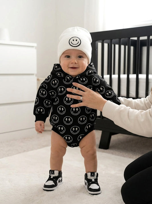 Hooded Bubble Romper | Electric Smiley