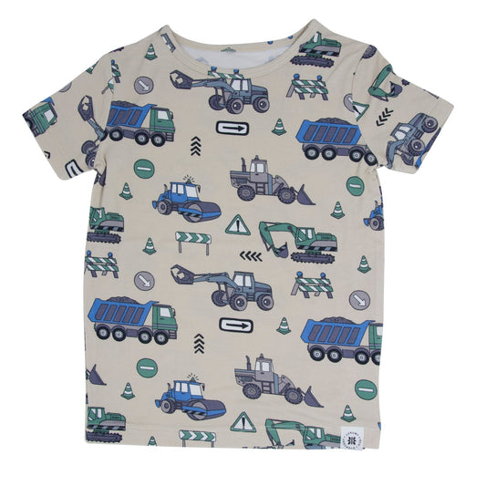 Trucks Diggers Construction Big Kid Pajama S/S