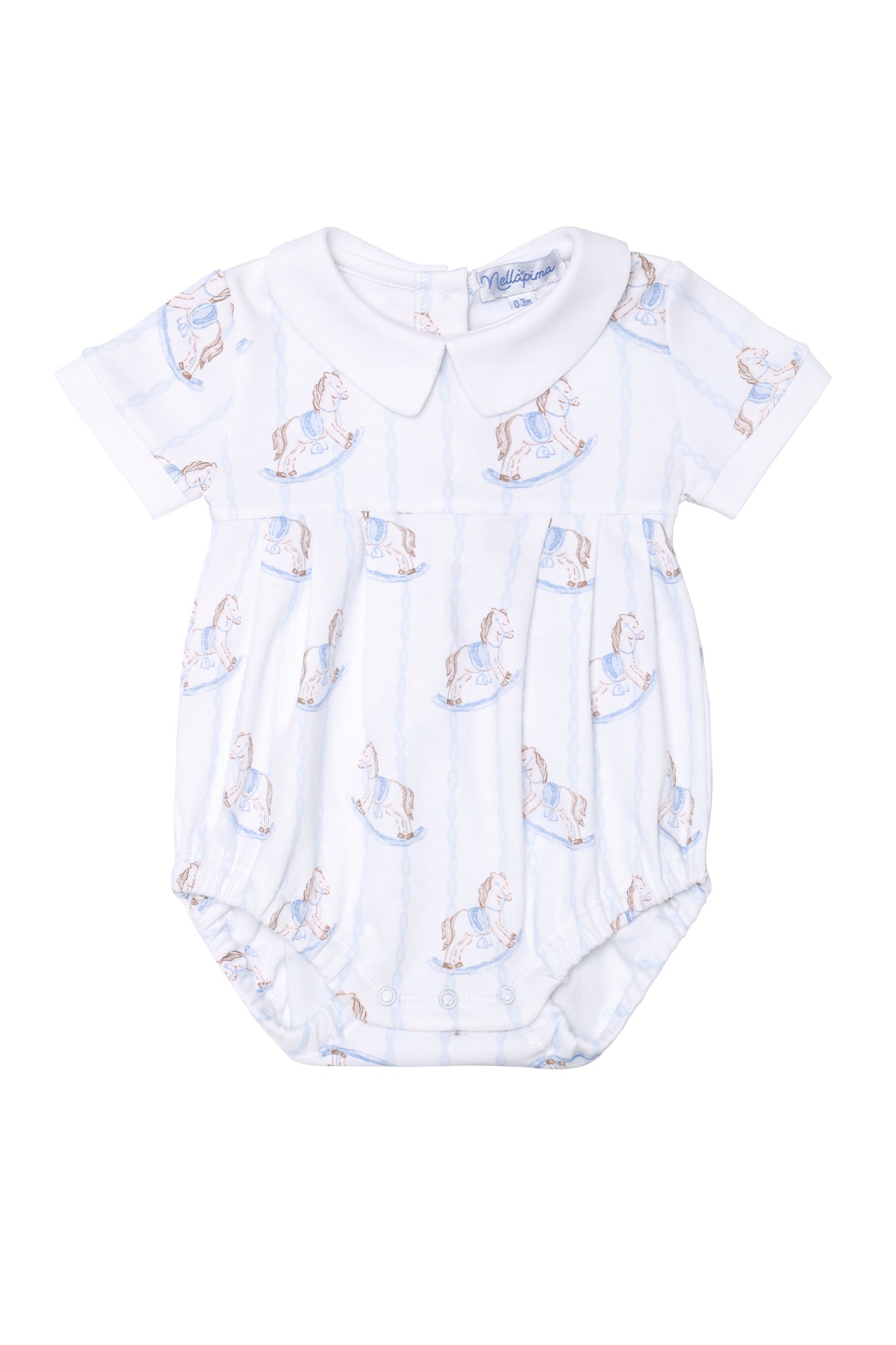 Blue Rocking Horse Baby Bubble - Blissfully Lavender BoutiqueNella Pima