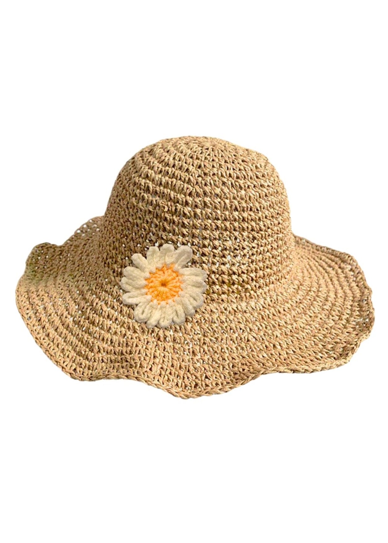 Sunflower Crochet Straw Hat