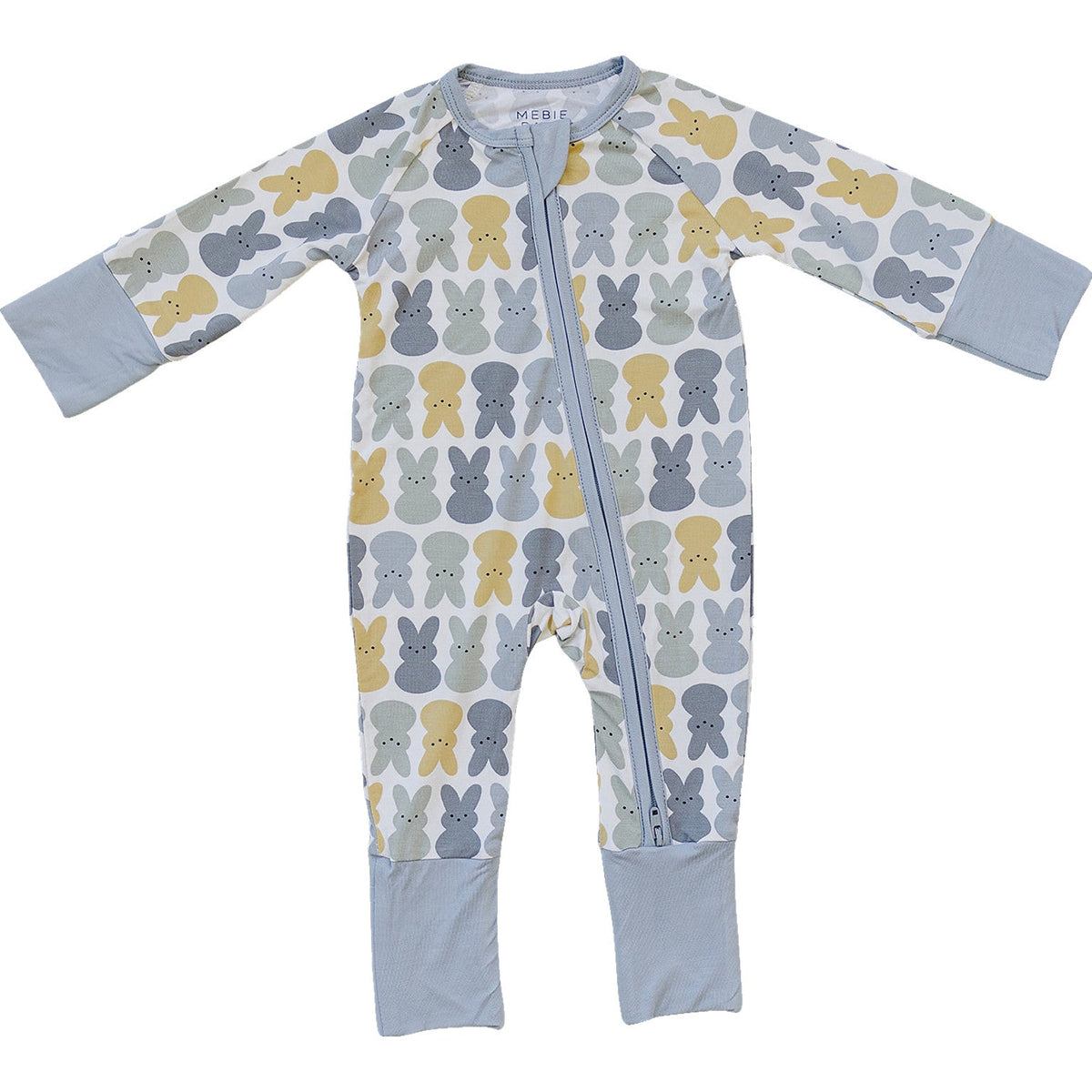 Dusty Blue Bunny Bamboo Zipper - Blissfully Lavender BoutiqueMebie Baby