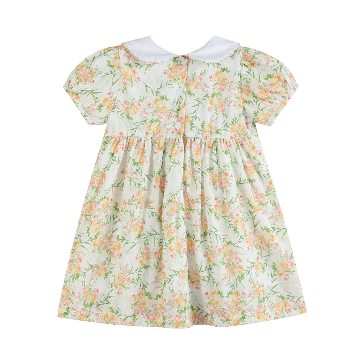 Floral Smocked Collared Dress