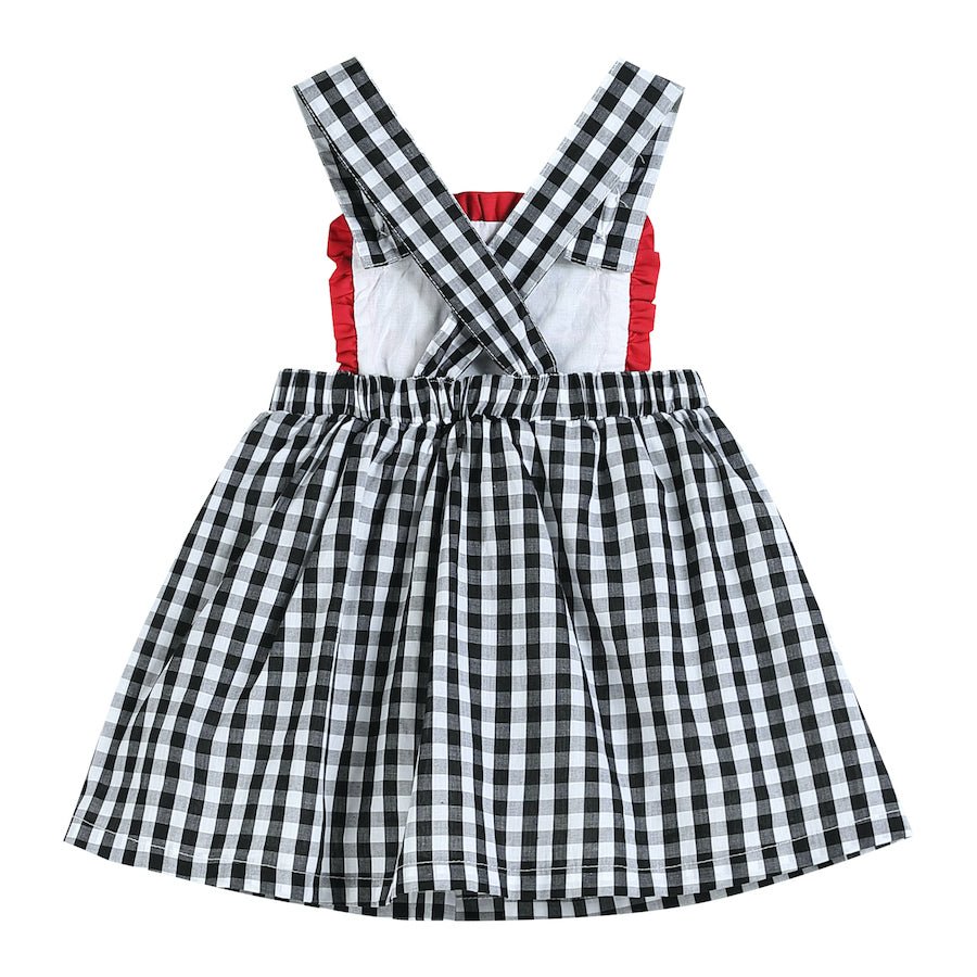 Girls Black Gingham Barn Scene Jumper Dress - Blissfully Lavender BoutiqueLil Cactus
