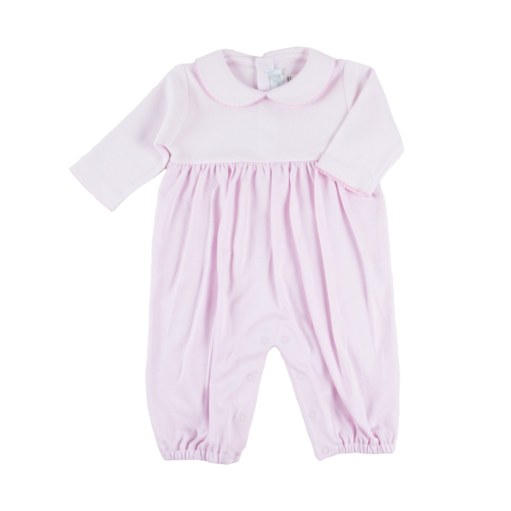 Girls Pink Striped Classic Long One Piece Romper - Blissfully Lavender BoutiqueCuclie