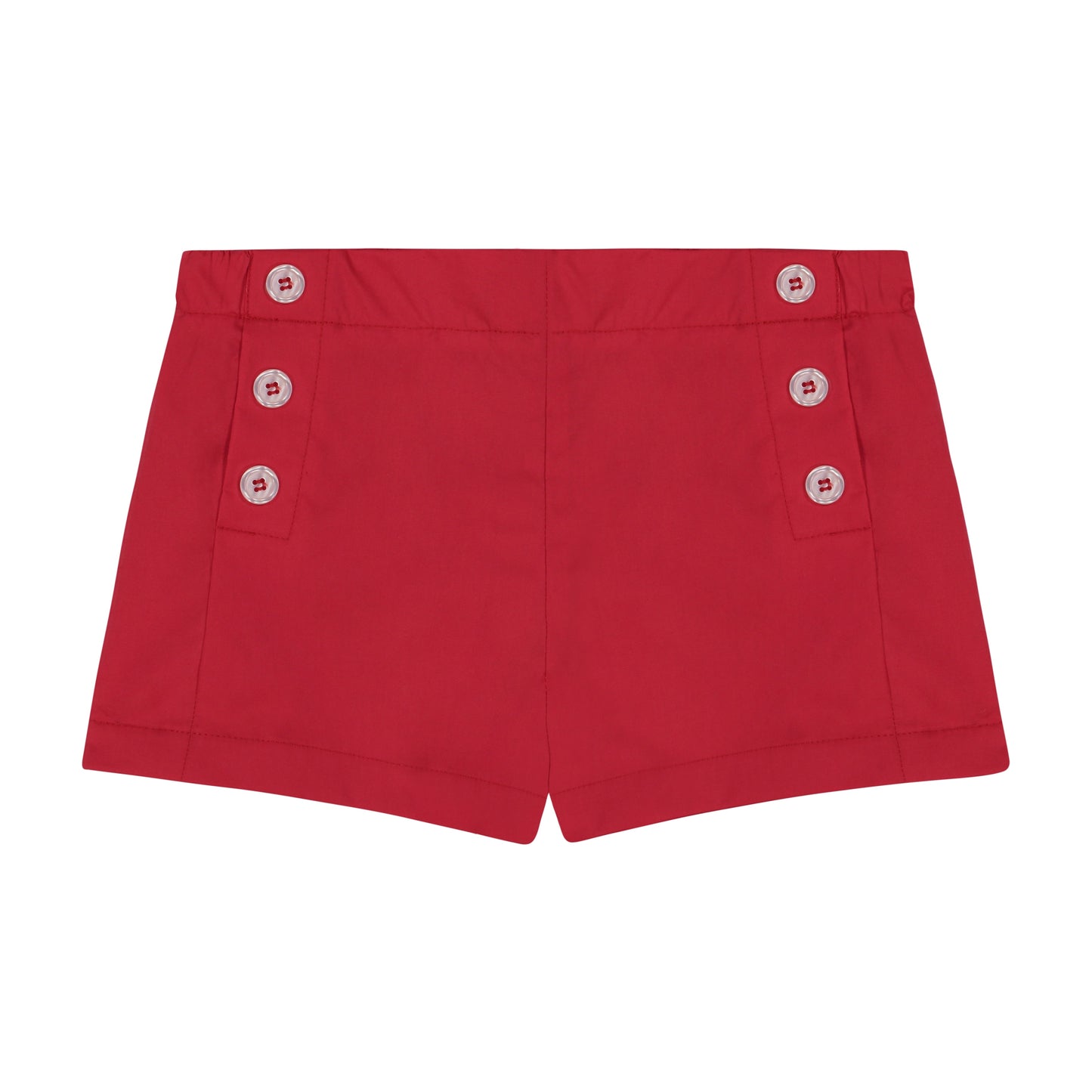 Girls Red Poplin Sailor Button Shorts - Blissfully Lavender BoutiqueBusy Bee
