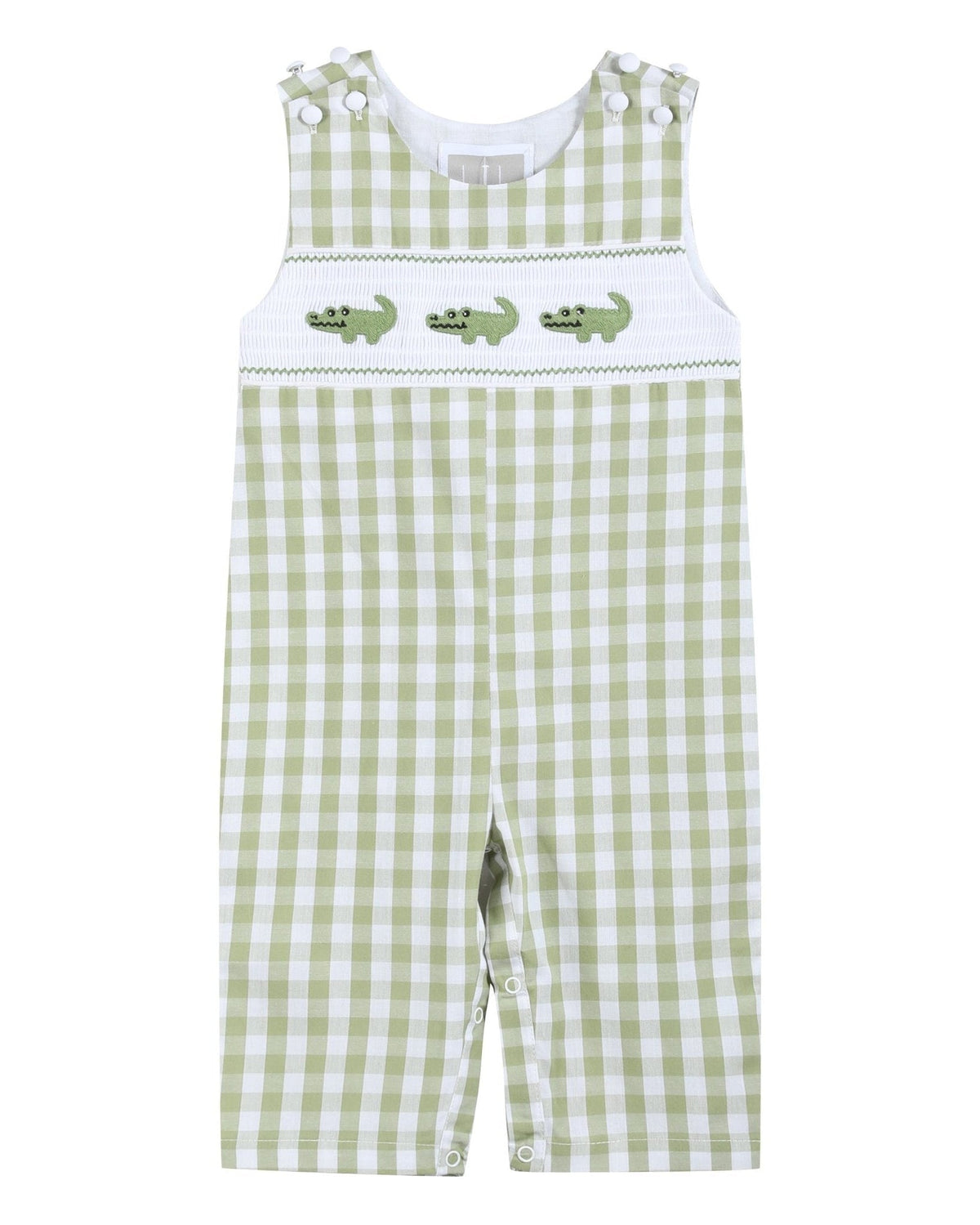 Light Green Alligator Smocked Longall