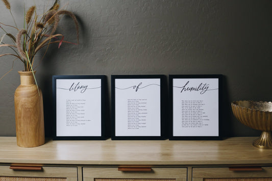 Litany of Humility Print Set (3 - piece) - Blissfully Lavender BoutiqueBlessed Is She