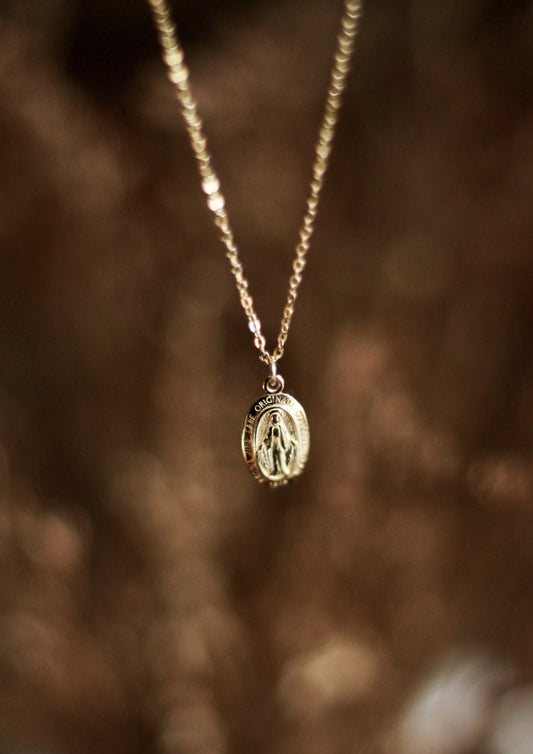 Miraculous Medal Necklace // Gold - Blissfully Lavender BoutiqueBlessed Is She