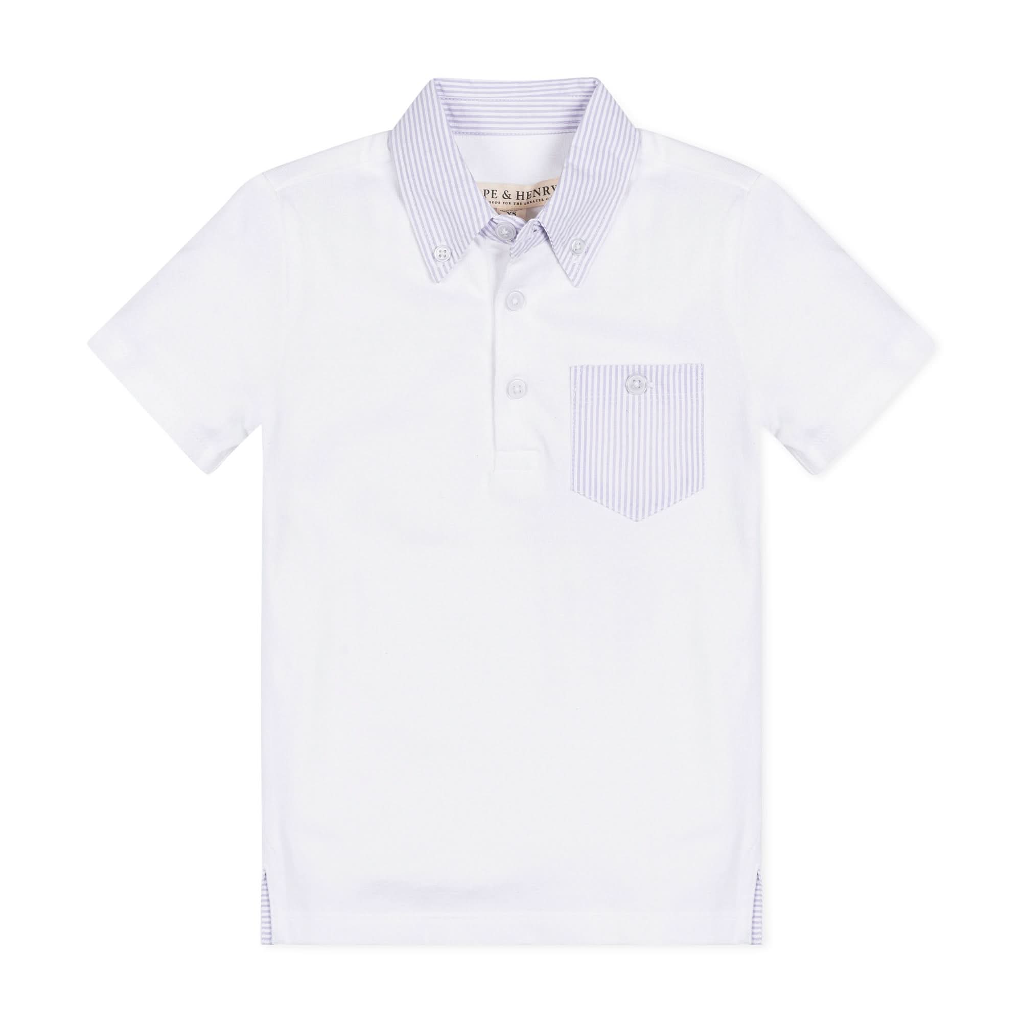 Organic Jersey Polo with Seersucker Trim - Blissfully Lavender BoutiqueHope & Henry