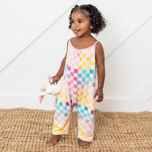 Pastel Checks Jumpsuit - Blissfully Lavender BoutiqueBestaroo
