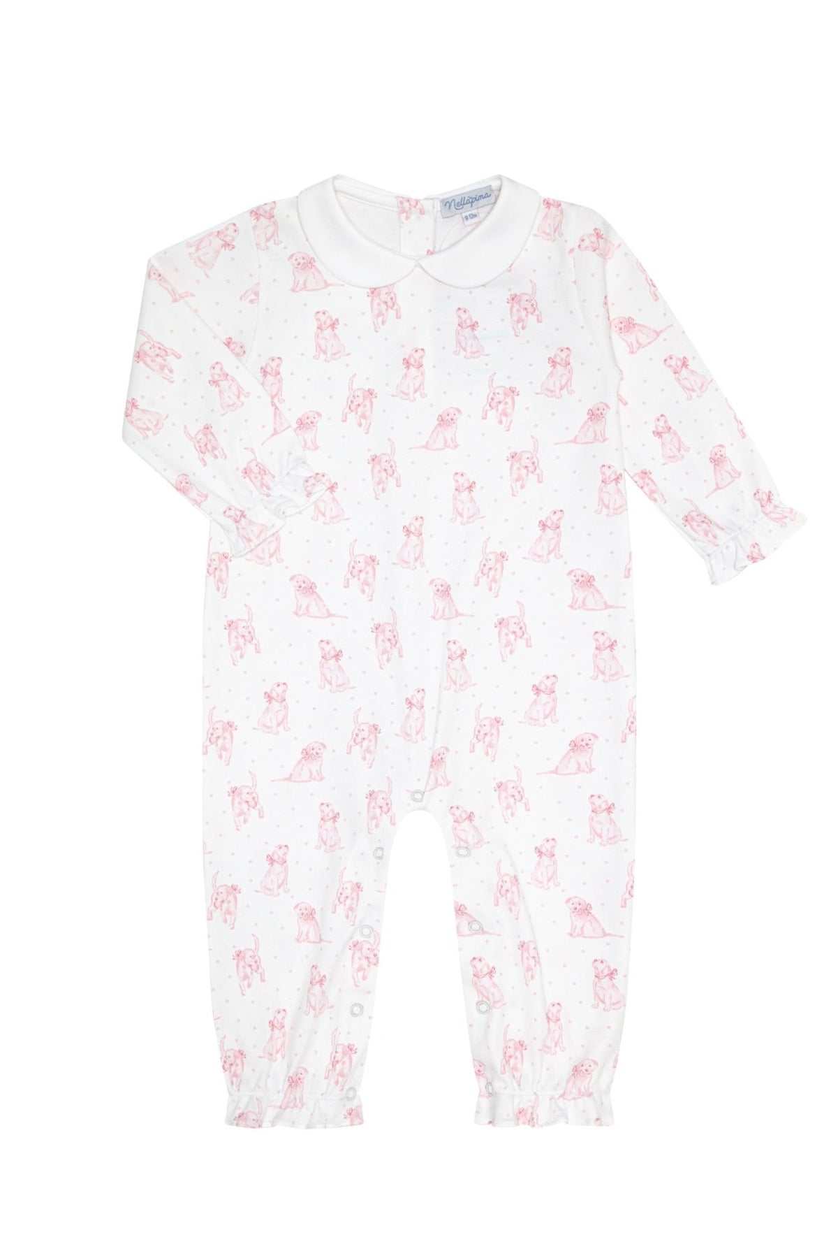 Pink Puppy Love Print Romper long sleeve - Blissfully Lavender BoutiqueNella Pima