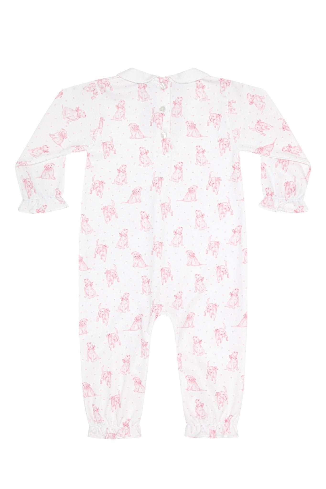 Pink Puppy Love Print Romper long sleeve - Blissfully Lavender BoutiqueNella Pima