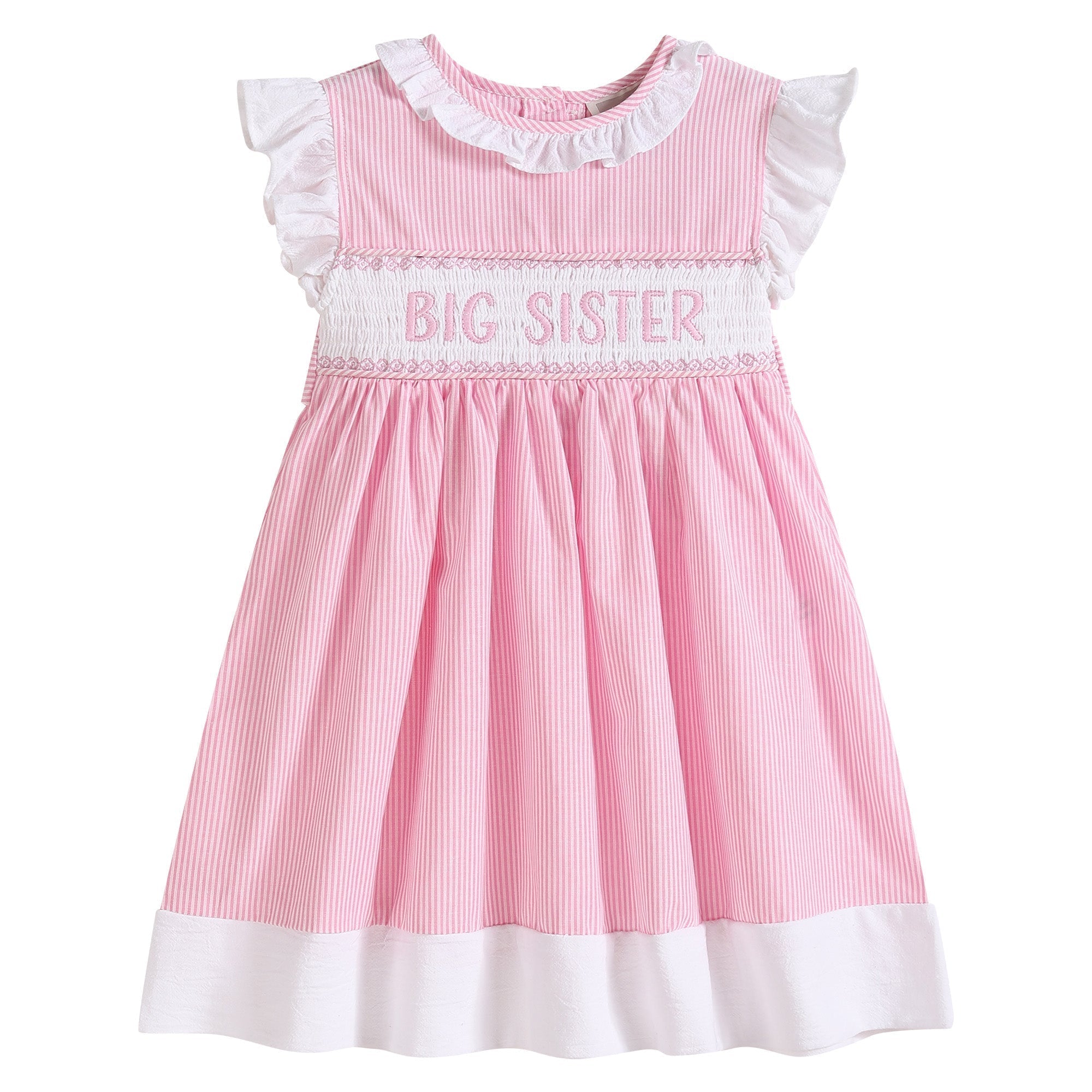 Pink Striped Big Sister Smocked Dress – Blissfully Lavender Boutique