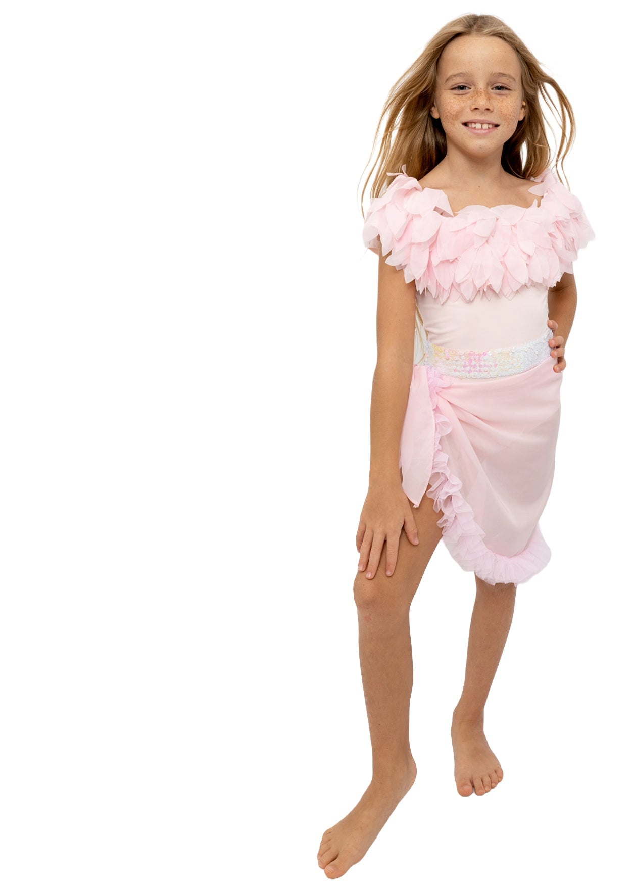 Pink Pareo Skirt Cover-Up with Tulle