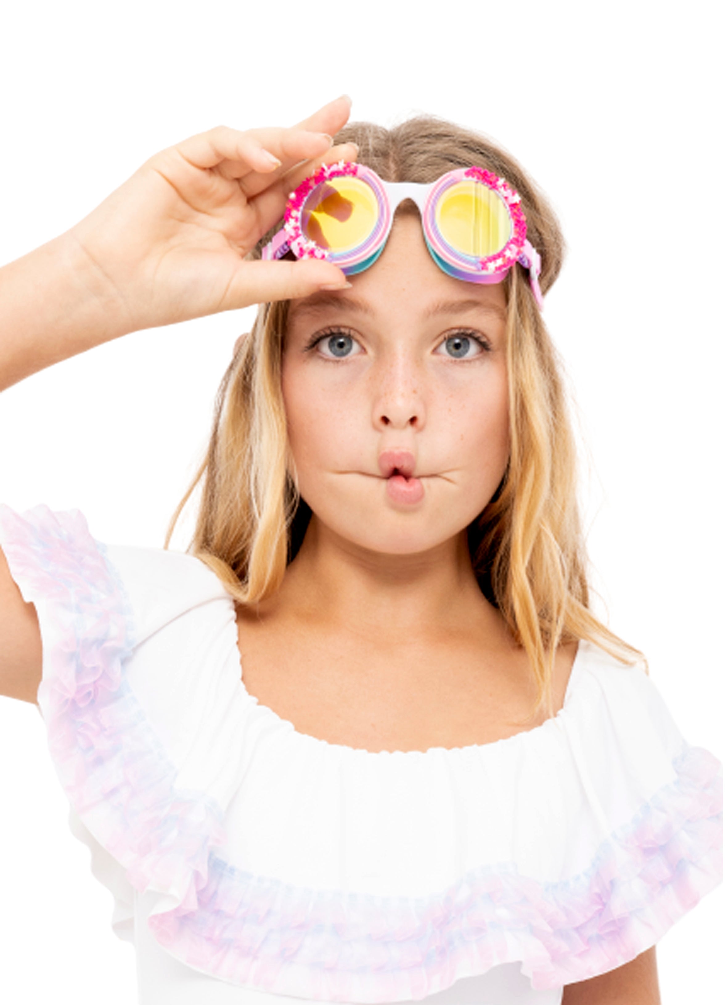 Bright Pink Cupcake Swimming Goggles