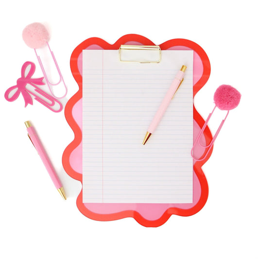 Red and Pink Squiggle Acrylic Clipboard - Blissfully Lavender BoutiqueKailo Chic