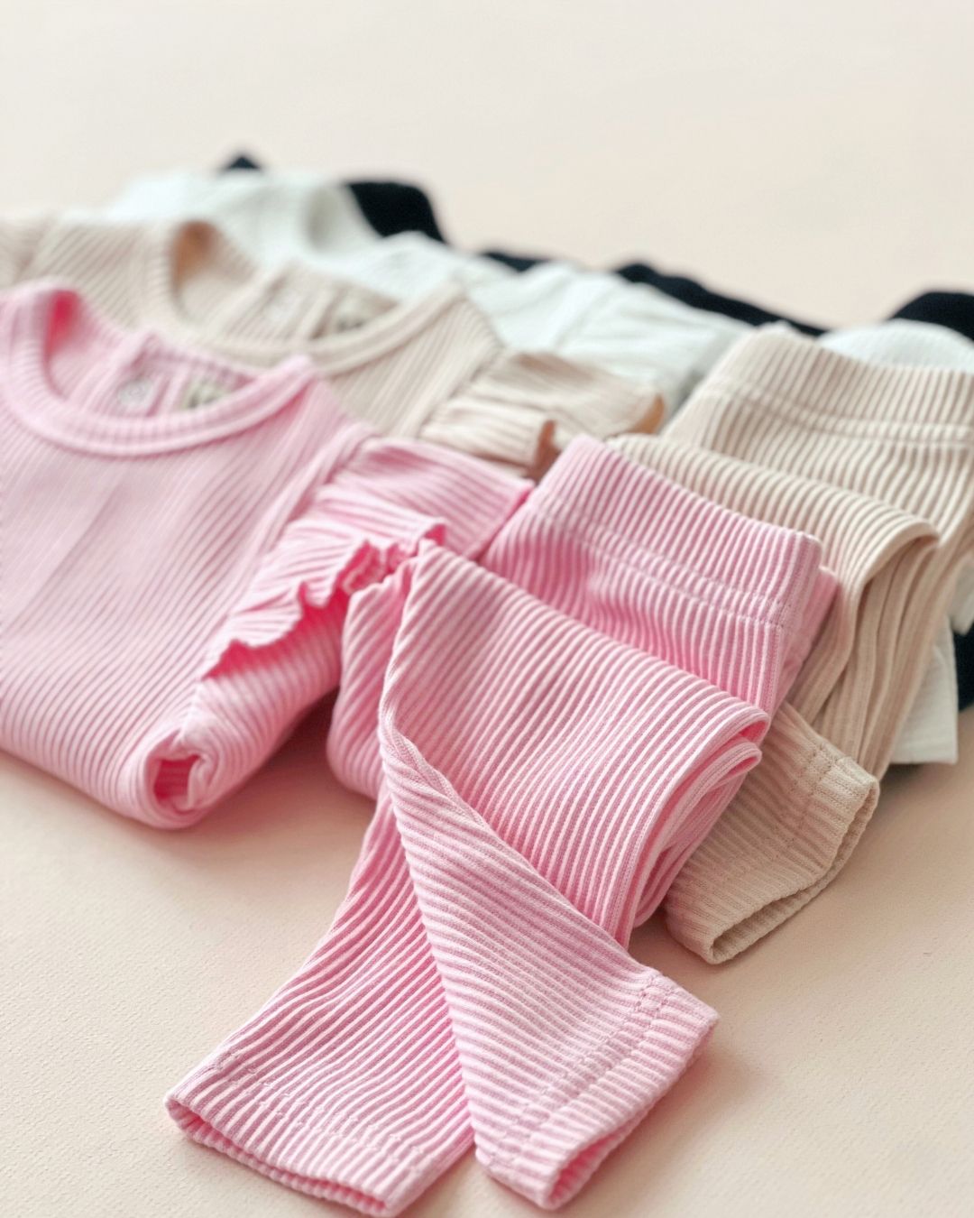 Pink Ribbed Leggings for Kids