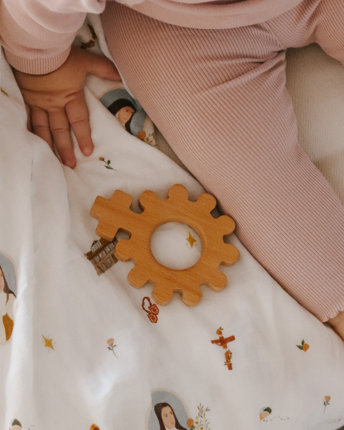 Baby's First Rosary Wooden Teether