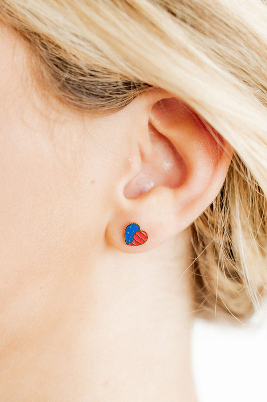 Screwback Stud Earrings - Ellis American Heart