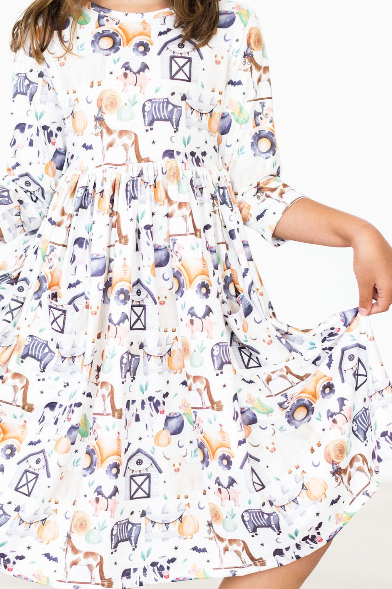 Stay Spooky Pocket Twirl Dress - Blissfully Lavender BoutiqueMila & Rose ®