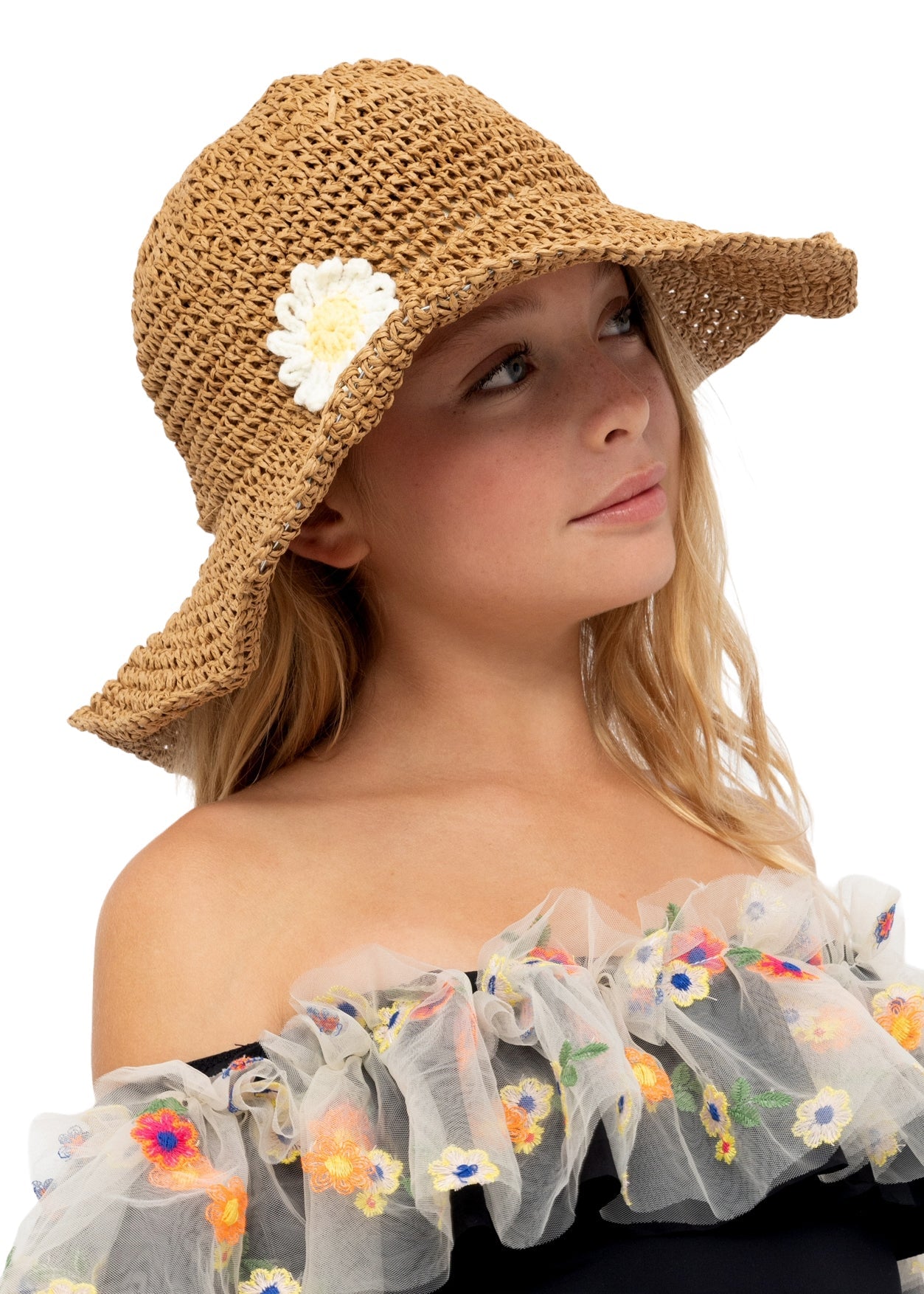 Sunflower Crochet Straw Hat