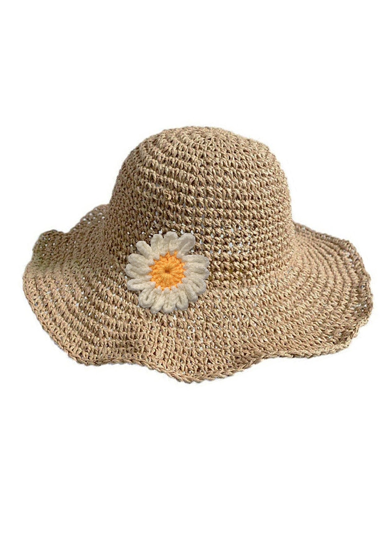 Sunflower Crochet Straw Hat