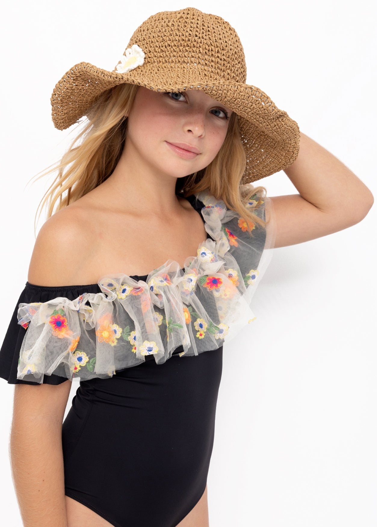 Sunflower Crochet Straw Hat