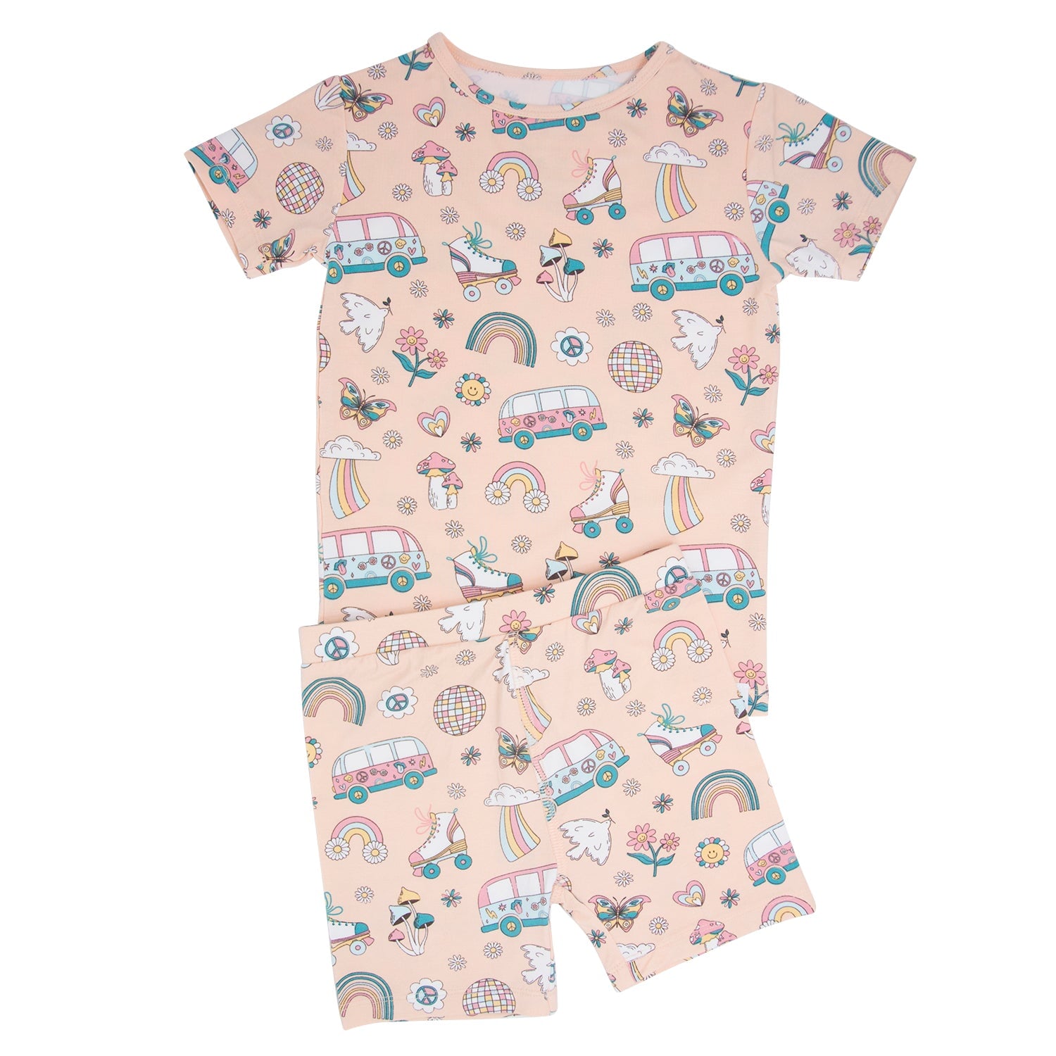 Girls Summer Two-Piece Pajama Short Set