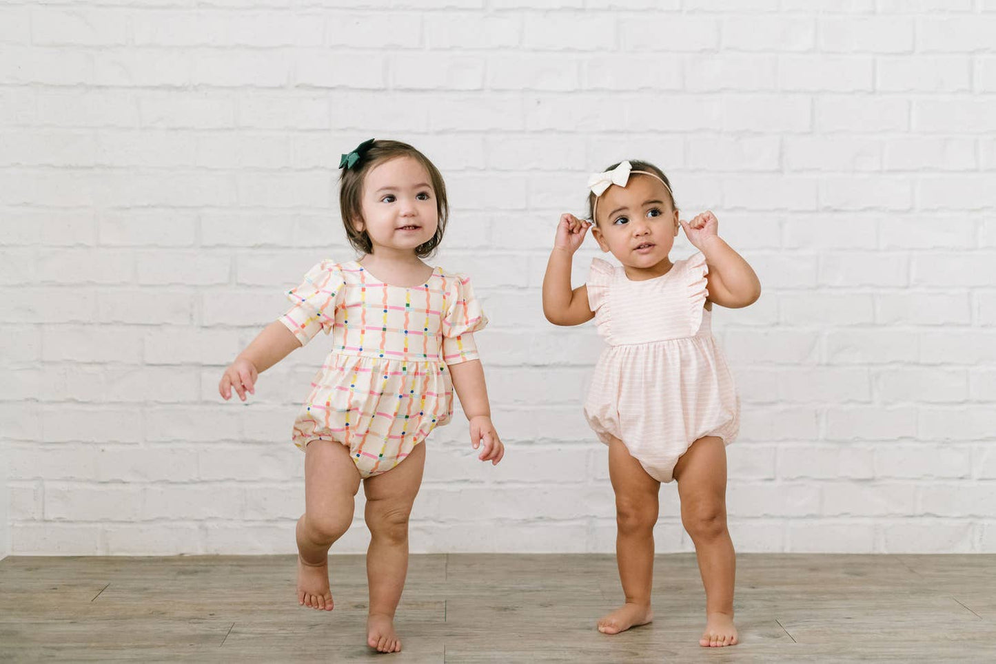 Baby Girl Amelia Romper in Candy Stripe