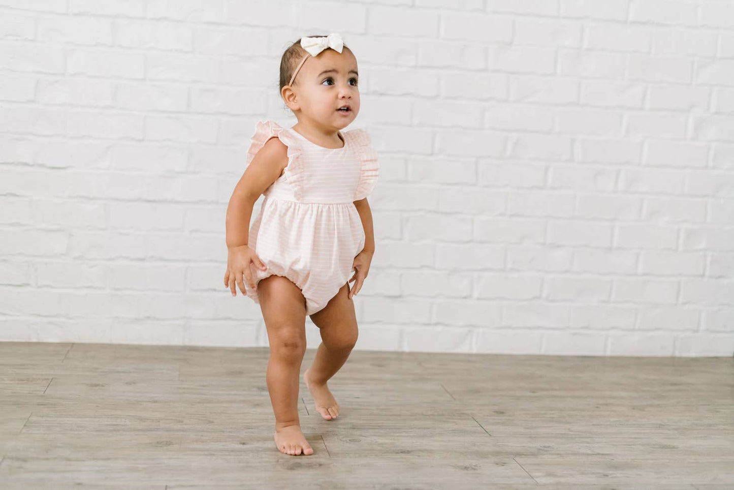 Baby Girl Amelia Romper in Candy Stripe