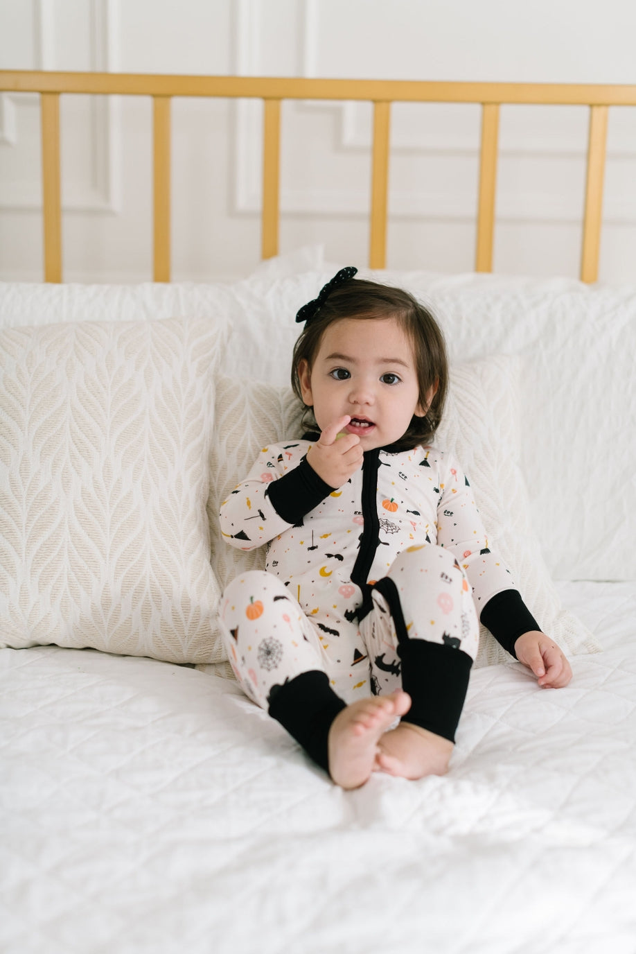 Girls Bamboo Baby Pajama Double Zip in Spooky Scenes
