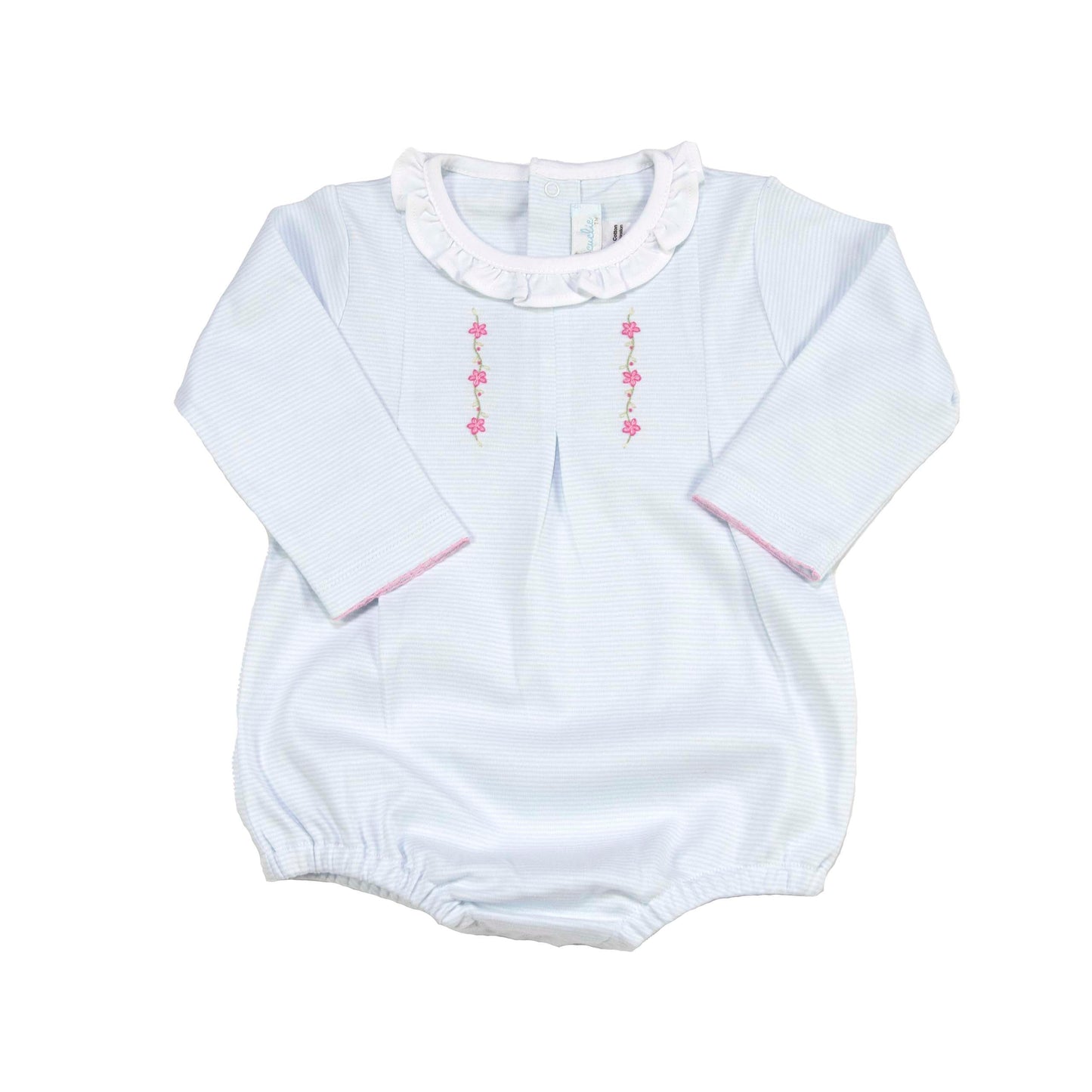 Embroidered Striped Bubble, Lt.Blue