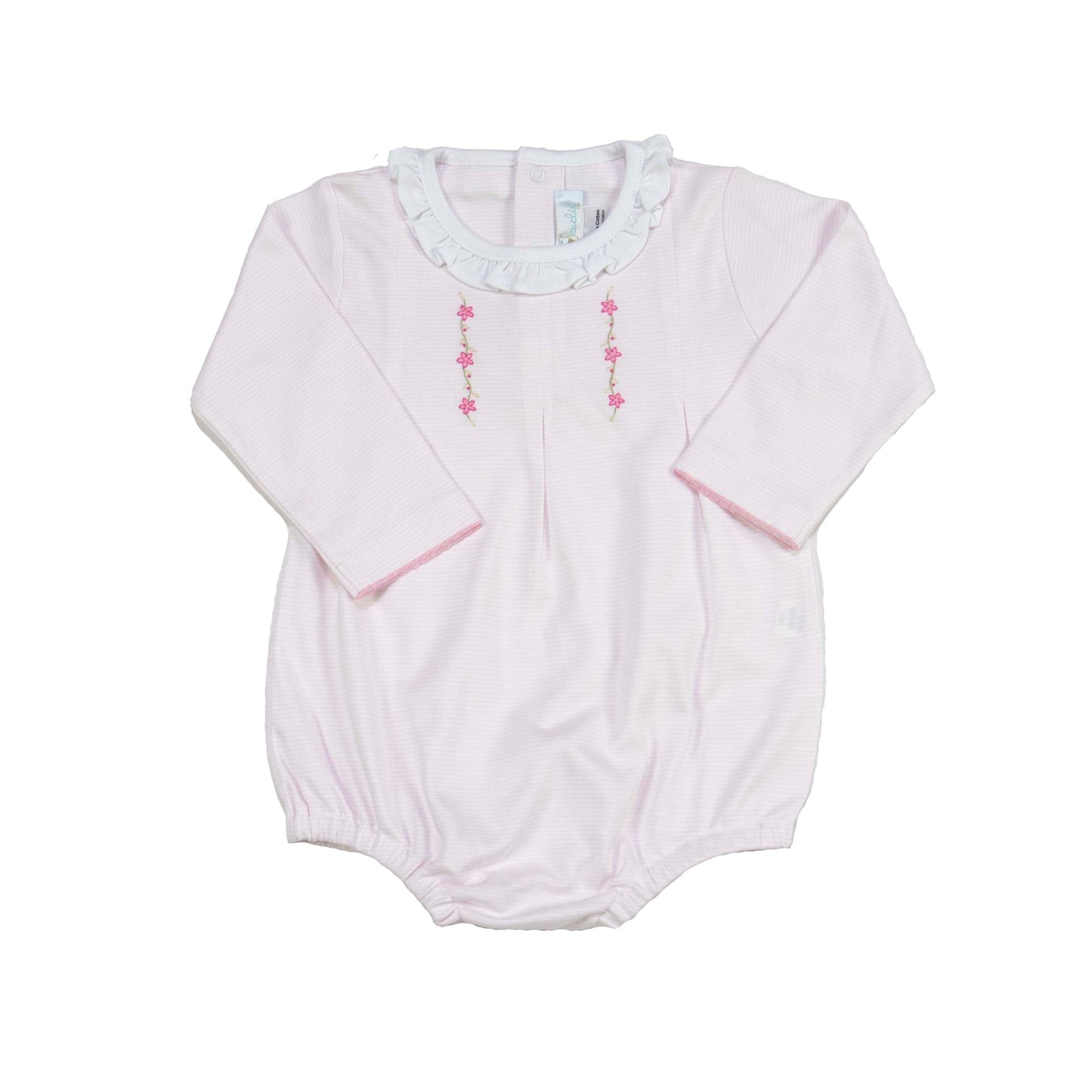 Embroidered Striped Bubble, Pink