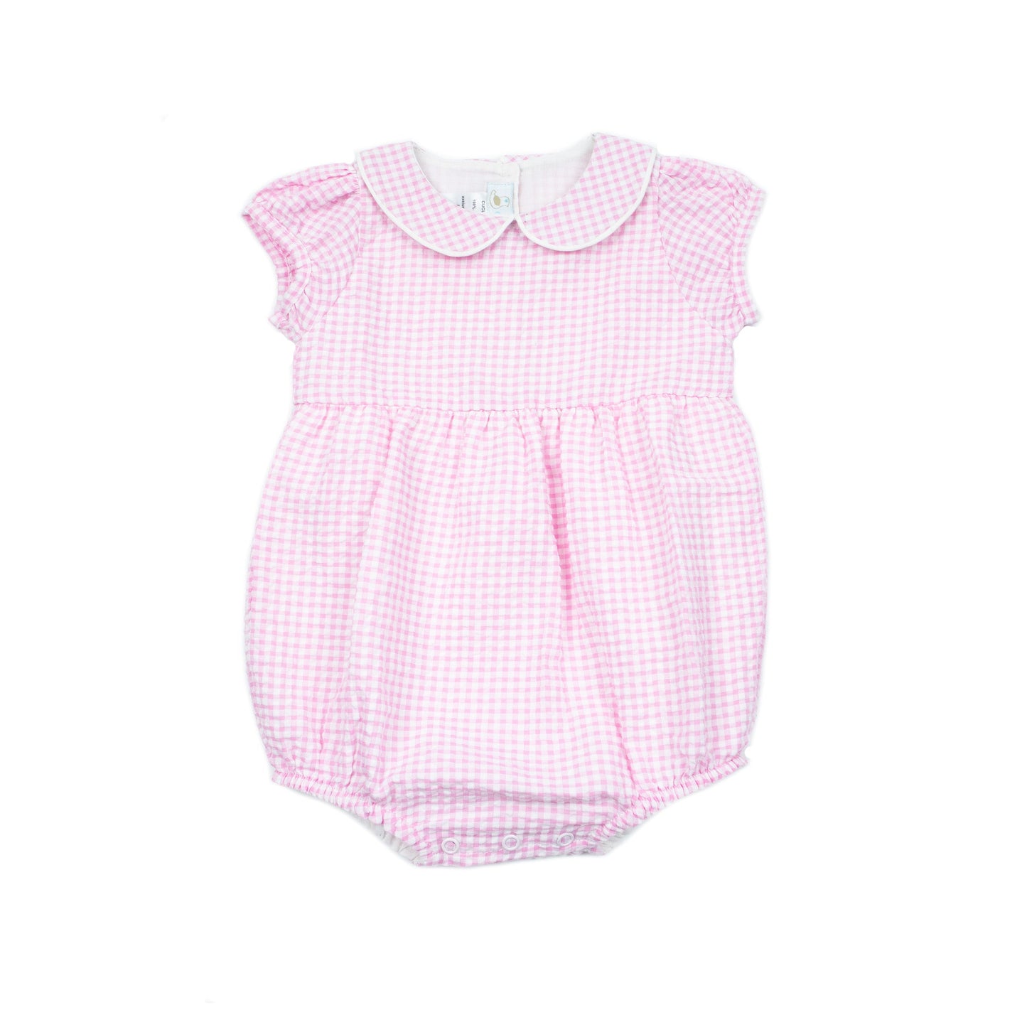 Baby Girl Seersucker Pink Bubble Romper