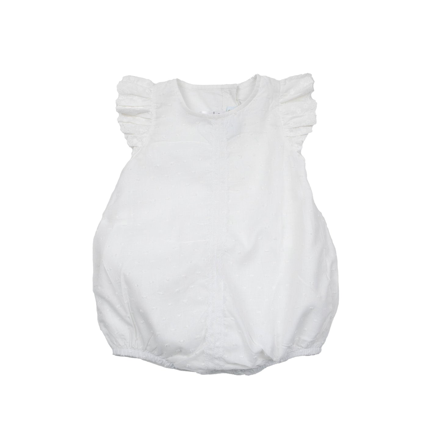 Baby Girl White Sweet Occasions Lace Trim Bubble Romper