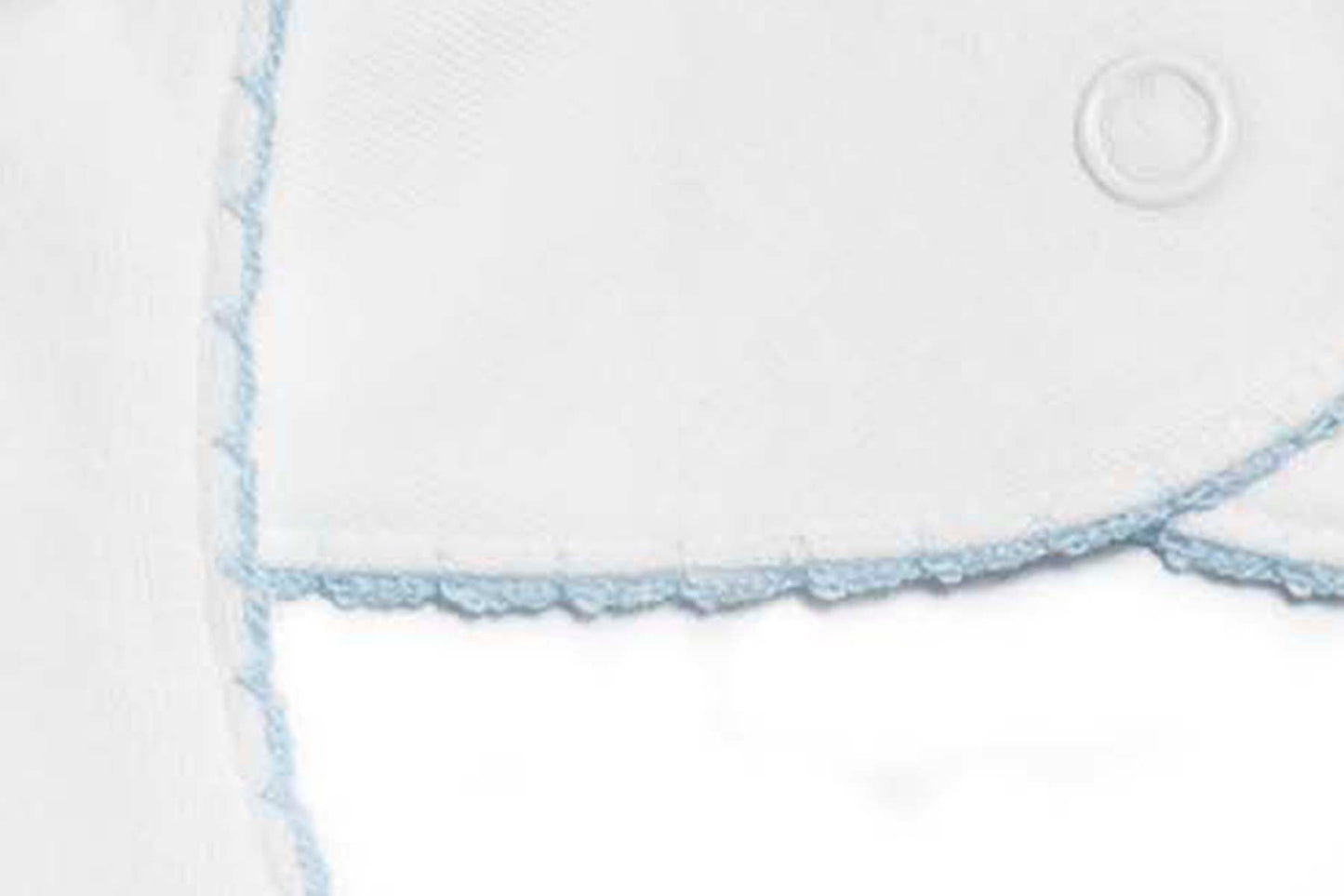 Baby Classic Pima Cotton Bib, White with Lt.Blue Trim