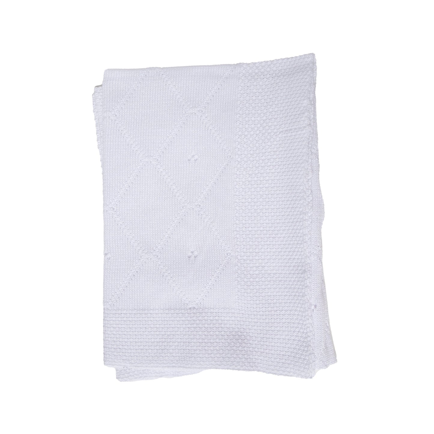 Classic Knit Receiving Blanket, White